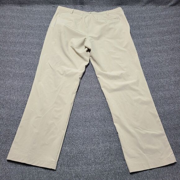 Izod Golf Mens Pants 38x32 Beige Performance Elastic Waist Athletic Golf Slacks - Picture 7 of 9